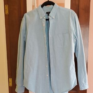 J Crew Sz Med Bright Blue Cotton Oxford